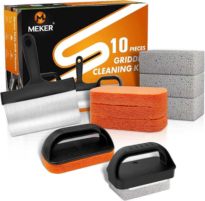 MEKER Griddle Cleaning Kit for Blackstone, Flat Top Grill Cleaning Kit by BornforLiving