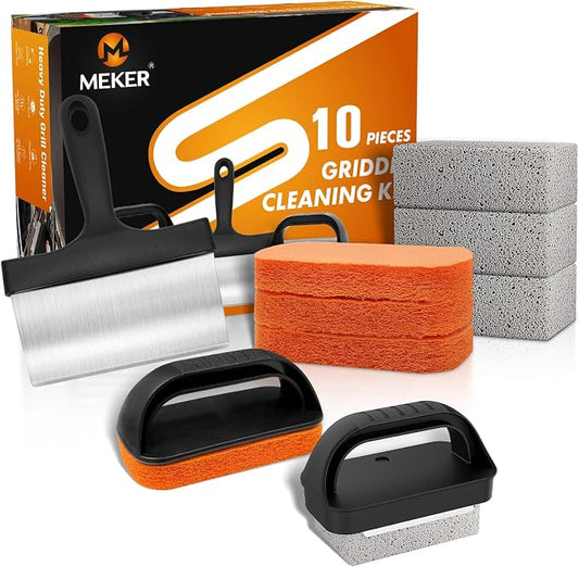 MEKER Griddle Cleaning Kit for Blackstone, Flat Top Grill Cleaning Kit by BornforLiving