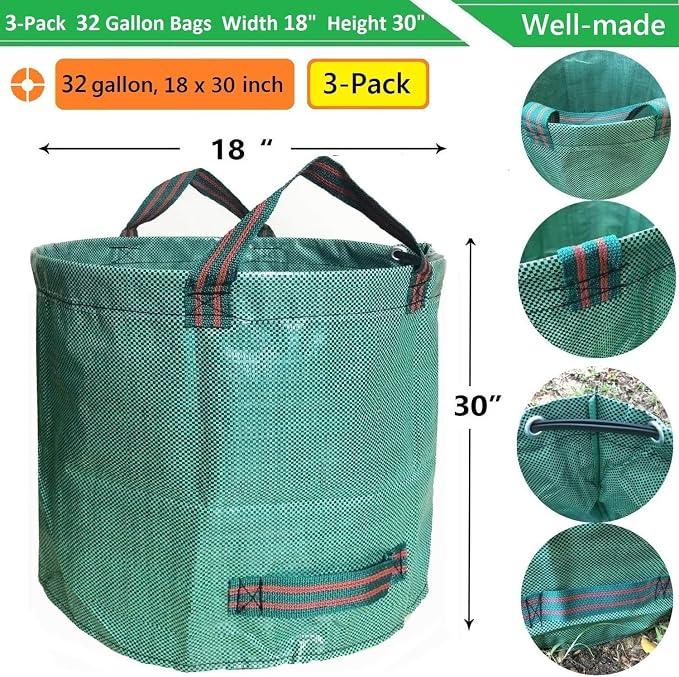 Standard 3-Pack 32 Gallons Yard Garden Bags - Image 4