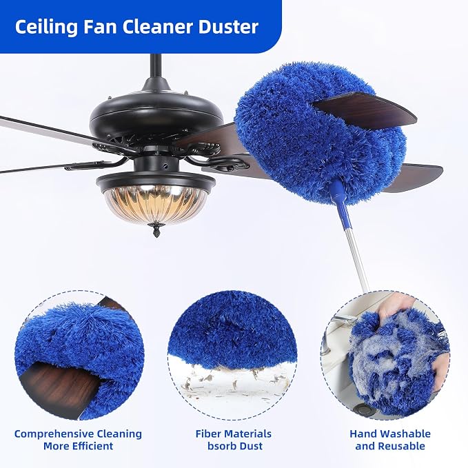 Microfiber Duster for High Ceiling Fan Blades, Cobweb - Image 3