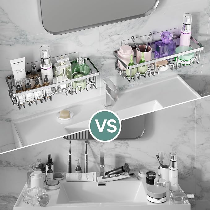 Veken Shower Caddy 3-Pack, Advanced Rustproof Design, No Drilling Adhesive - Image 5