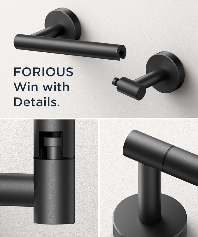 FORIOUS Toilet Paper Holder Wall Mount, Stainless Steel Rustproof Double Post - Image 5