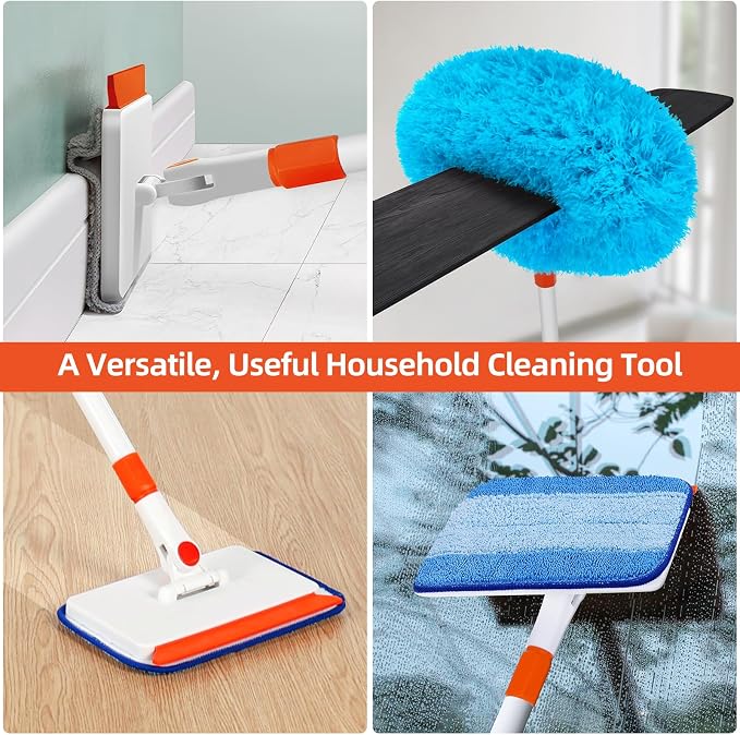 Baseboard Cleaner Tool with Handle, Extendable Long Handle Baseboard Cleaning - Image 5