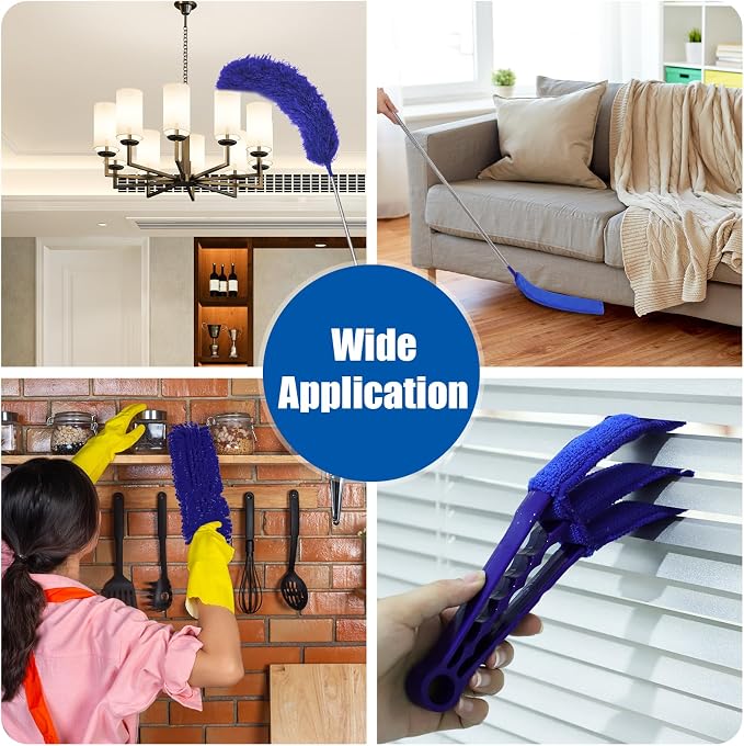 9PCS Dusters for Cleaning, Extendable Microfiber Duster - Image 6