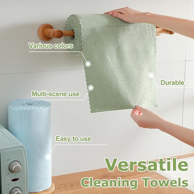 Jessy Home 80 Pack Microfiber Cleaning Cloth Roll Reusable Paper Towels 12"x12" - Image 4