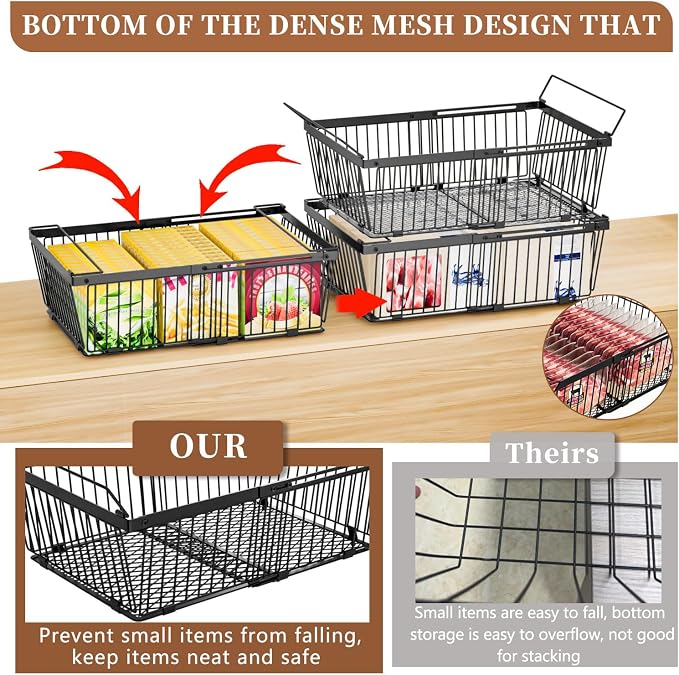 Large Freezer Organizer Bins，Upgraded Bottom Leak-Proof net，Fit 10 to 20 Cu Ft - Image 2