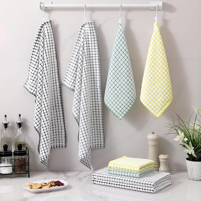Homaxy Kitchen Towels and Dishcloths Set, 16 x 25 and 12 x 12 Inches, Super - Image 7