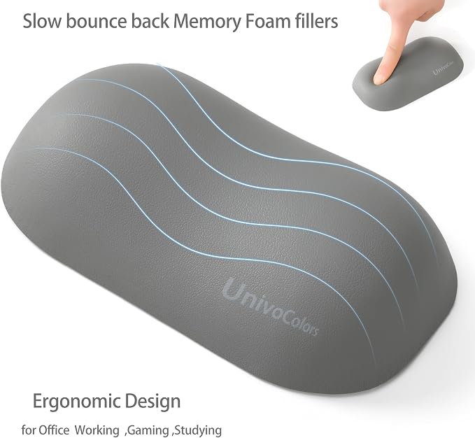 UnivoColors Design-Wave Wrist Rest, Artificial Sheepskin+Memory - Image 3