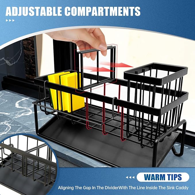 Sponge Holder for Kitchen Sink Caddy，Sink Caddy Organizer - Image 4