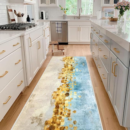 Runner Rug Washable 3x72 FT, Non Slip Rubber Backing Abstract Carpet, Soft Area Rugs for Bedroom Kitchen Hallway Entryway Bathroom, Customized