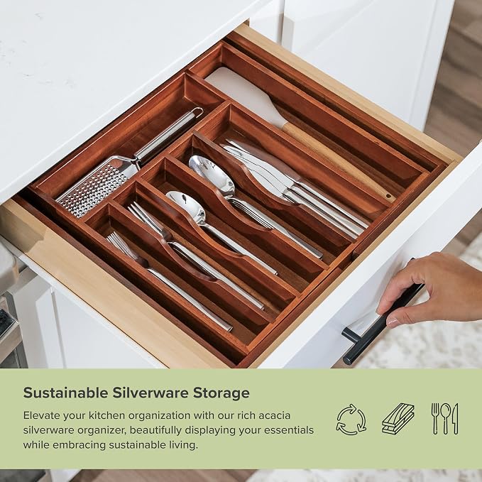 KitchenEdge Premium Silverware, Flatware and Utensil Organizer - Image 5