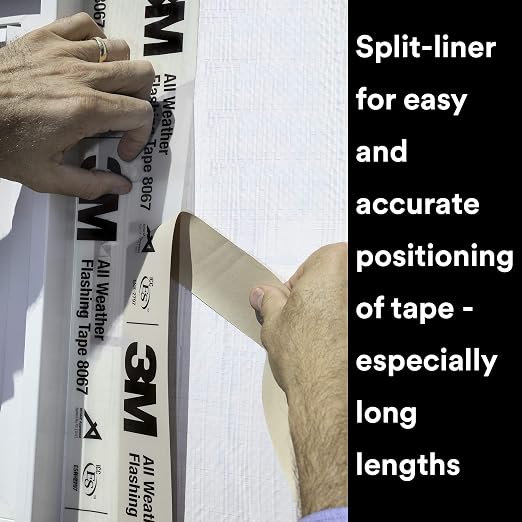 3M All Weather Flashing Tape 8067, 2 in x 75 ft, 1 Roll, Adhesive Backed Split - Image 5
