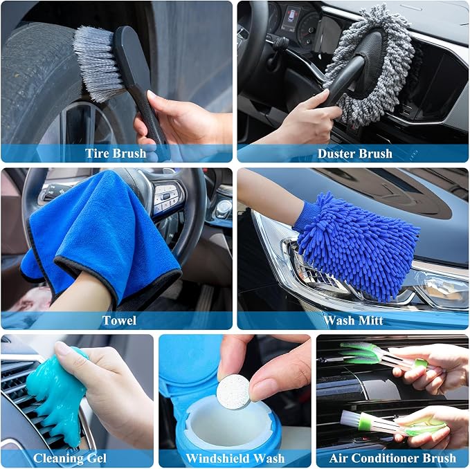 AUTODECO 32Pcs Car Detailing Brush Set, Car Detailing Kit, Auto Detailing Drill - Image 6