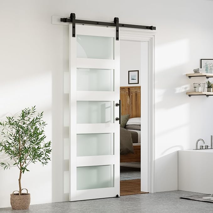 SmartStandard 28 x 84 in Glass Barn Door - Image 8
