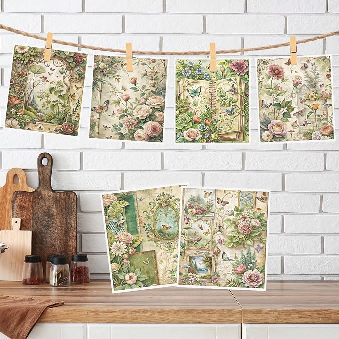 Floral Swedish Dishcloths for Kitchen, 6 Pack Vintage Reusable Dish Paper Hand - Image 5