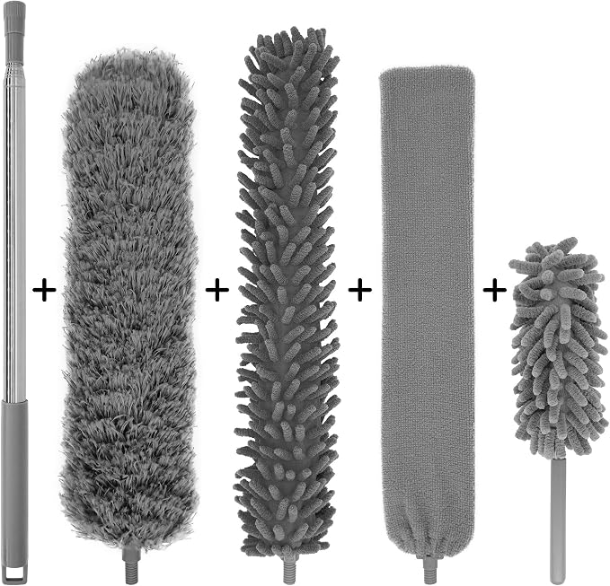 5-in-1 Microfiber Duster with Extension Pole Kit by BrilliantRay