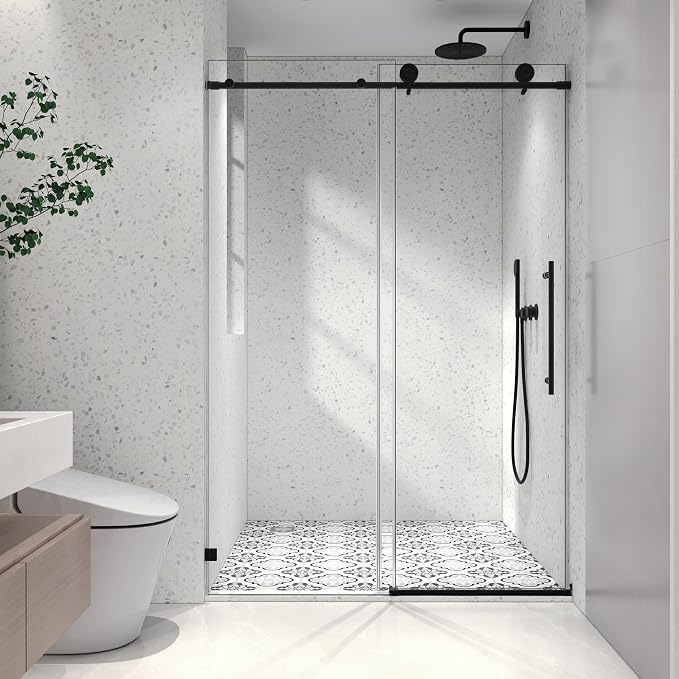 Frameless Shower Door 49"-54" W x 76" H-5/16 Tempered Glass Single Sliding - Image 4