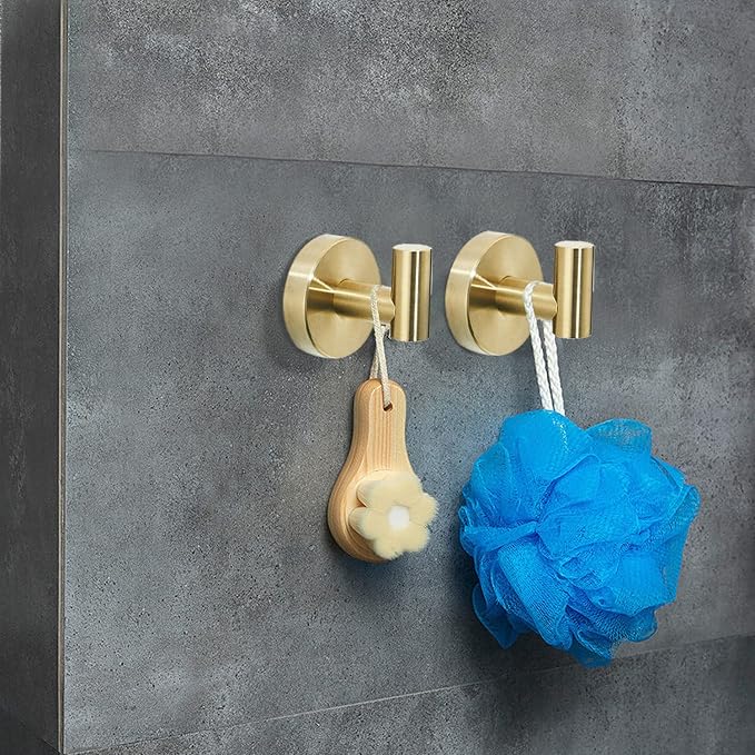Gold Bathroom Hardware Set, Brushed Gold Toilet Paper Holder Towel Ring and 2 - Image 5