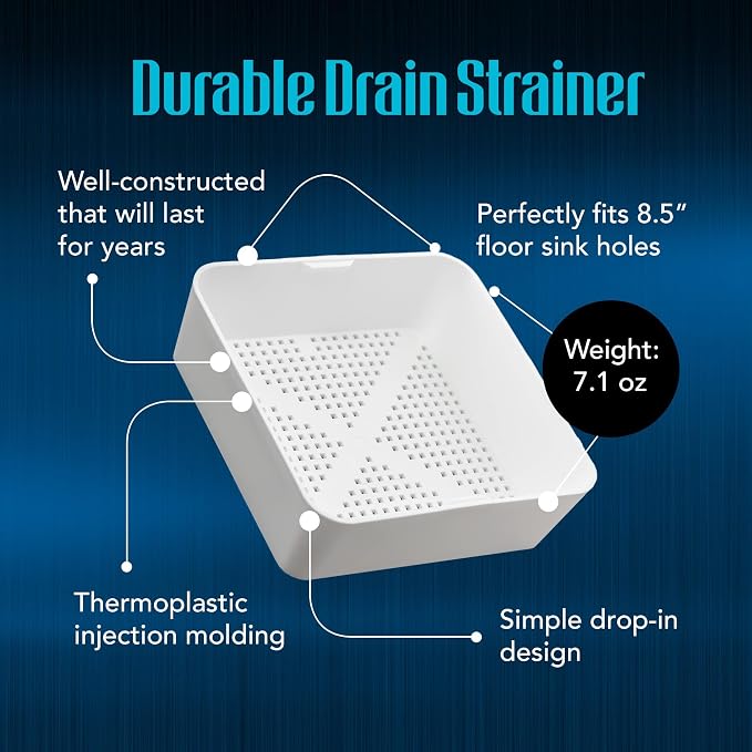 8.5-inch Floor Sink Drain Cover Alternative, Square Drain Basket - Image 4