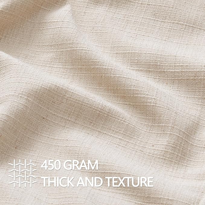MIULEE Decorative Pillow Covers 18x18, 2 Pack Boho Farmhouse Neutral Throw Pillows for Couch, Thick Textured Modern Linen Cushion Cases Sofa Bed Living Room Home Decor, Natural Beige
