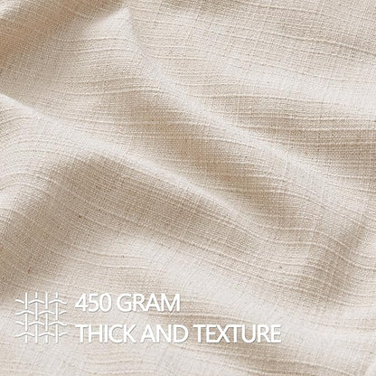 MIULEE Decorative Pillow Covers 18x18, 2 Pack Boho Farmhouse Neutral Throw Pillows for Couch, Thick Textured Modern Linen Cushion Cases Sofa Bed Living Room Home Decor, Natural Beige
