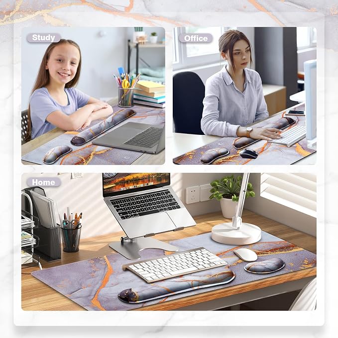 Gimars 4 in 1 Mouse Pad and Keyboard Wrist Rest Set, Large Mouse Pad - Image 8