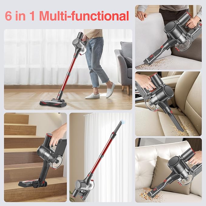 Zefiro Cordless Vacuum Cleaner for Home, 450W /40Kpa 50Mins Stick Vacuum - Image 5