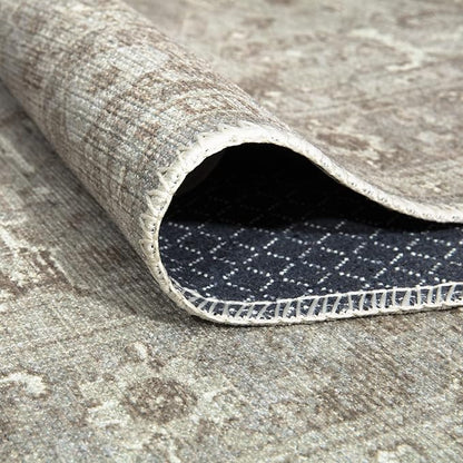 Bloom Rugs Washable Non-Slip 10x14 Rug - Beige/Gray Traditional Oriental Area Rug for Living Room, Bedroom, Dining Room, and Kitchen - Exact Size: 10' x 14'