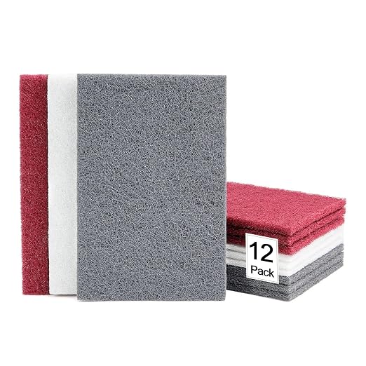 12 Scuff Pad Variety Pack, 4 Each Maroon, Paint Surface Prep Adhesion by QZATTCAEN