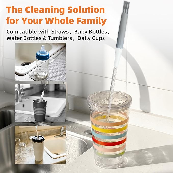 PROOCI Straw Cleaner Brush for Stanley, Sippy Cups, Water Bottle, Nipples & - Image 5