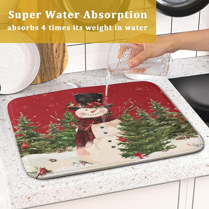 Christmas Snowman Dish Drying Mat - Image 7