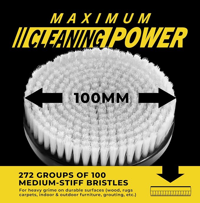 VViViD Power Drill Brush Attachment + Backing Plate, 4” inch / 100mm Diameter - Image 2