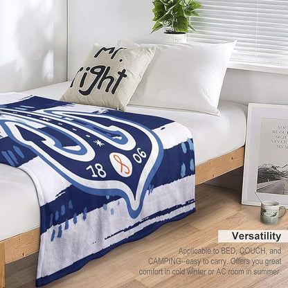 Nautical Anchor Blanket Modern Cartoon Anchor Ocean Adventure Blue White Soft Cozy Lightweight Throw Blanket for Kids Boys Men Bedroom Living Room Dorm Chair Sofa Travel 50x60in