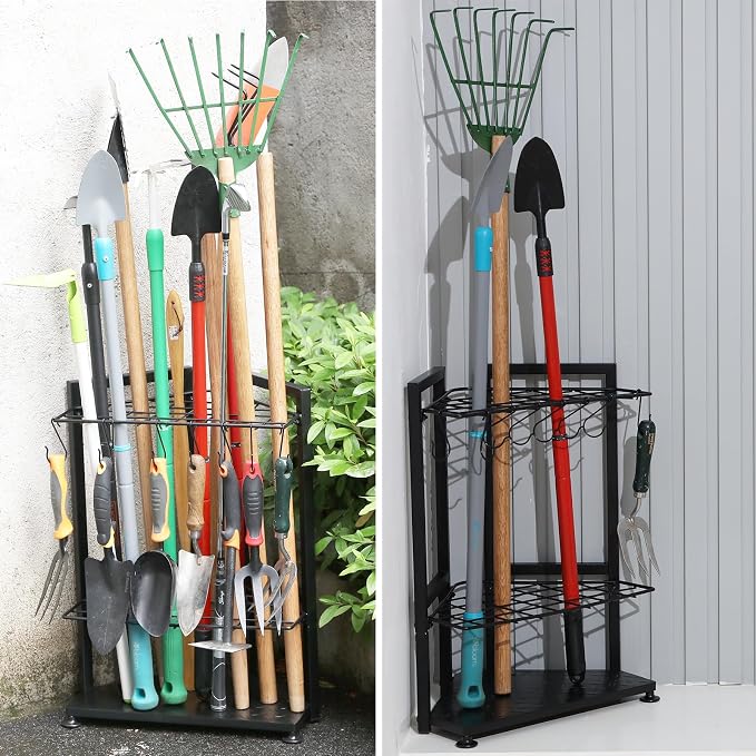 YueTong Garden Tool Organizer for Corner, Yard Tools Rack for Garage Storage - Image 6