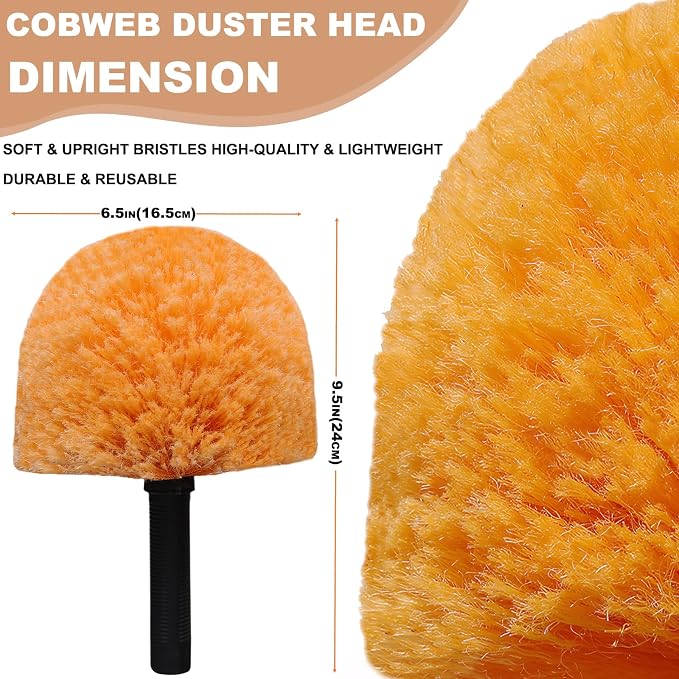 2 Pack Tockrop Twist-On Cobweb Duster Head Brush – High Efficiency Spider Web - Image 2