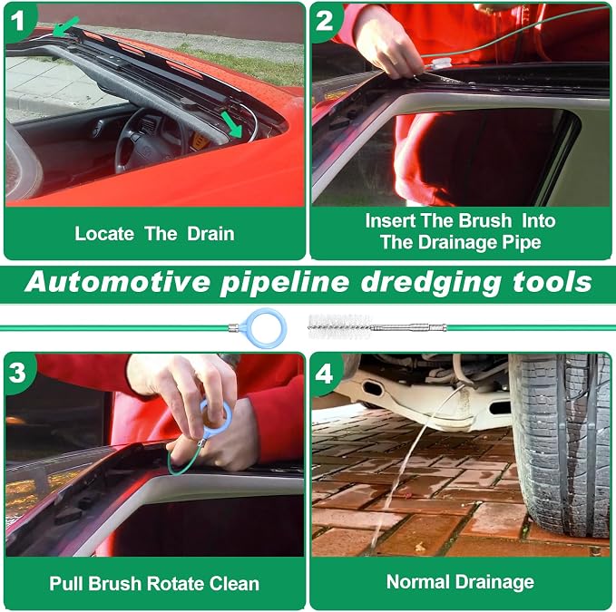 Auto Sunroof Drain Cleaning Tool, 394Inch Long Pipe Cleaner - Image 5