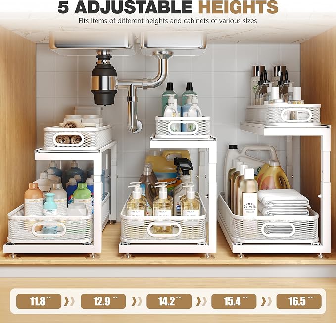 2-Pack 18.5 IN Depth Under Sink Organizer - Image 9