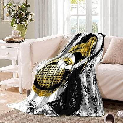 Black White Flannel Fleece Blanket 50x60inch(127x152cm),Abstract Modern Oil Painting Art Watercolor Geometric Print Bed Blanket Lightweight Soft Cozy