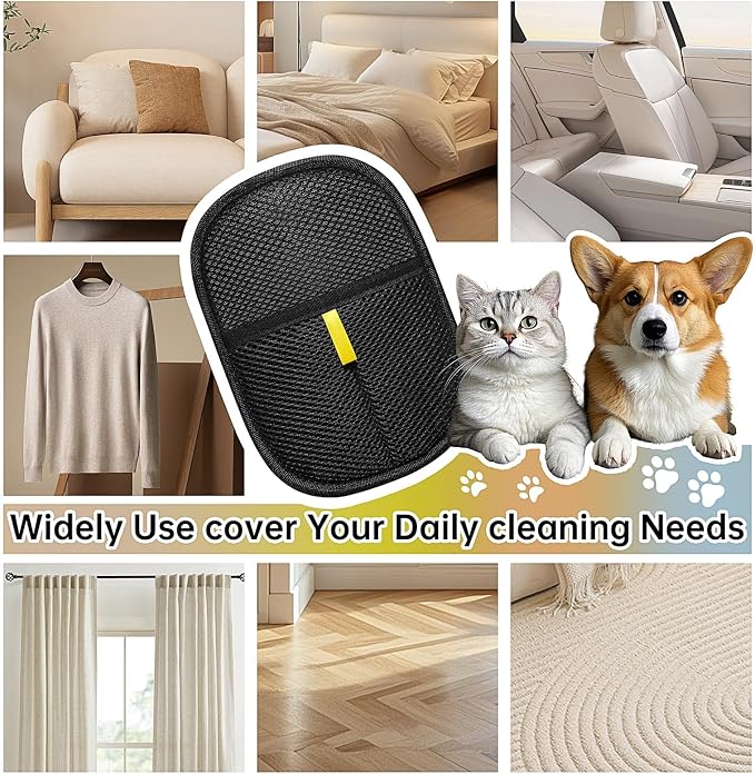 Electrostatic Pet Hair Remover Glove, Reusable Cat Dog Electrostatic Hair - Image 4