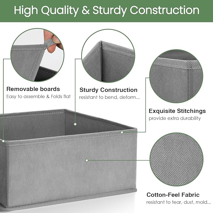 Criusia Drawer Organizer Clothes, 24 Pack Underwear Drawer Organizers, Foldable - Image 3