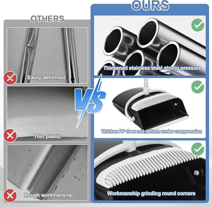 Broom and Dustpan Set Lightweight Lobby Broom and Dust Pan Combo - Image 4