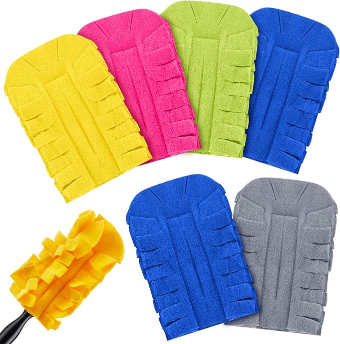 Zubebe 6 Pcs Duster Refill Reusable Fleece Duster Refills Feather Flat Dusters by Zubebe
