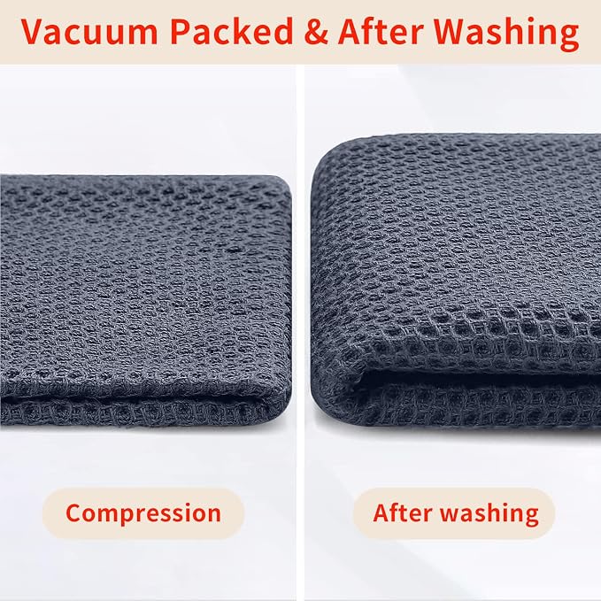 Homaxy 100% Cotton Waffle Weave Kitchen Towels, Quick Drying Cleaning Towels - Image 7