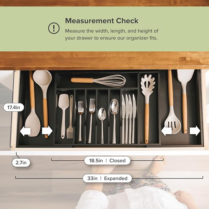 KitchenEdge Premium Silverware, Flatware and Utensil Organizer - Image 4