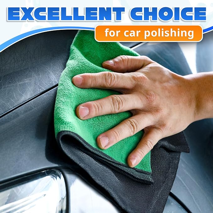 5 Pcs Thick Microfiber Cleaning Cloth – Dual-Layer Cleaning Rags, High-Tensile - Image 5