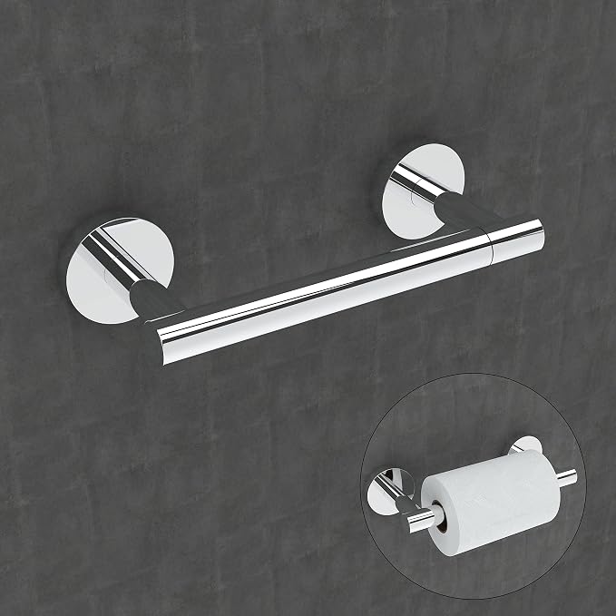 Toilet Paper Holder Chrome SUS304 Stainless Steel Double Post Pivoting Polish - Image 3