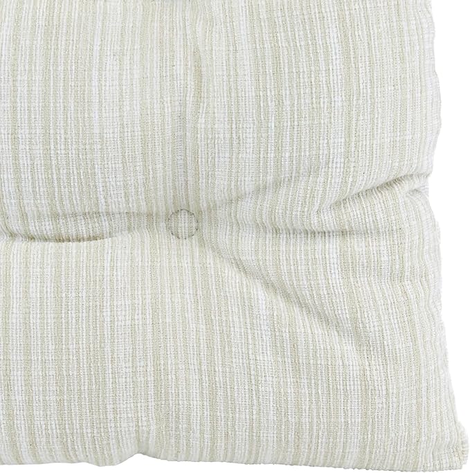 Klear Vu Gripper Overstuffed Universal Non-Slip Dining Chair Cushions for Kitchen Decor or Office Use, U-Shaped Skid-Proof Seat Pad, 17x17 Inches, 2 Count (Pack of 1), Chenille Cream