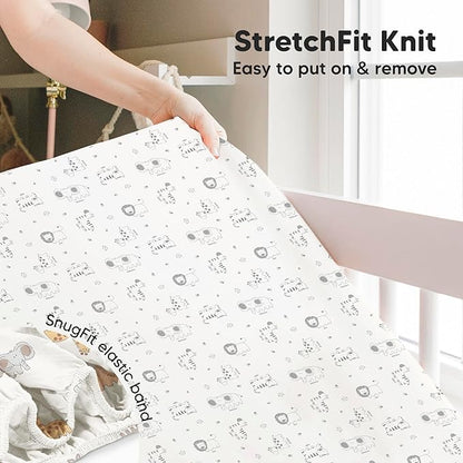 KeaBabies 2-Pack Baby Crib Sheets for Boys, Girls - 52x28 Viscose Derived from Bamboo Toddler Bed Sheets Neutral, Fitted Crib Mattress Cover for Standard Baby Bedding, Soft & Cozy (KeaSafari)