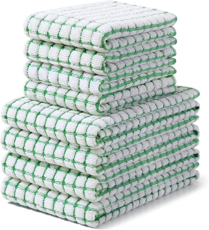Homaxy Kitchen Towels and Dishcloths Set, 16 x 25 and 12 x 12 Inches, Super by Homaxy