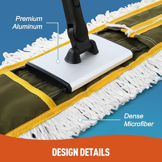 36" Commercial Dust Mops for Floor Cleaning Heavy Duty Floor Duster Mop - Image 3